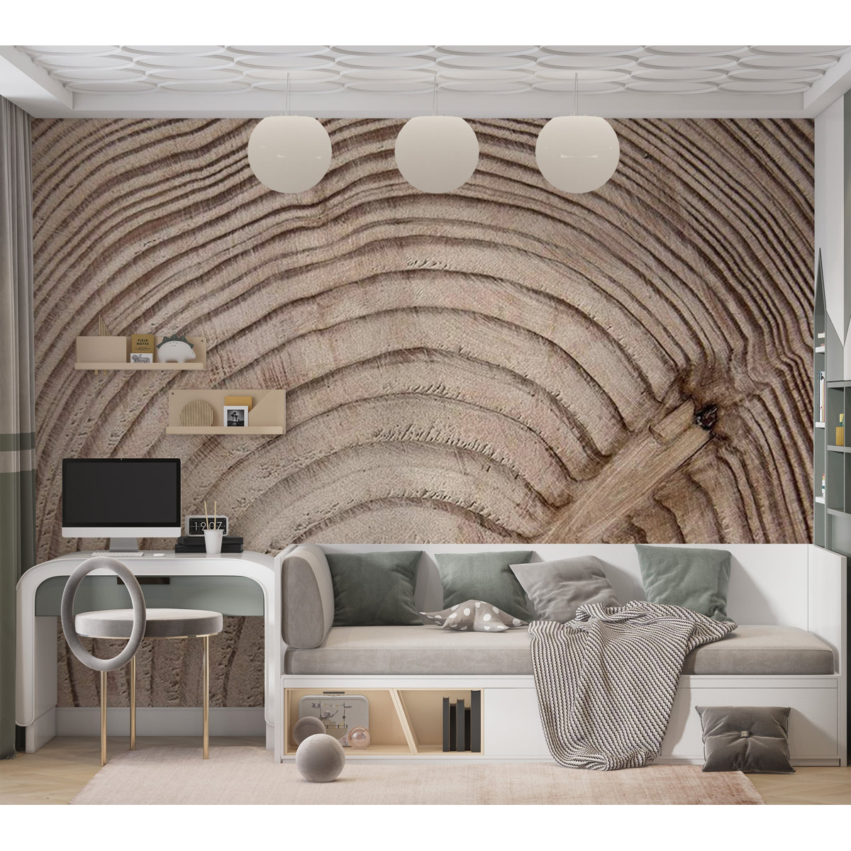 Picture of Loon Peak® Damarco Wood Grain Wall Mural | Wayfair